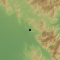 Shaded relief of the 59 km around Rizal, drawn from the GMTED2010 grid