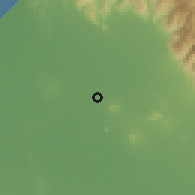 Shaded relief of the 59 km around Rosales, drawn from the GMTED2010 grid