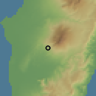 Shaded relief of the 60 km around Sag-Ang, drawn from the GMTED2010 grid