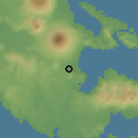 Shaded relief of the 60 km around Sagpon, drawn from the GMTED2010 grid