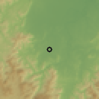 Shaded relief of the 59 km around Saguday, drawn from the GMTED2010 grid
