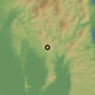 Shaded relief of the 59 km around Sampaloc, drawn from the GMTED2010 grid