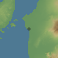 Shaded relief of the 60 km around San Enrique, drawn from the GMTED2010 grid