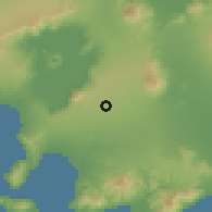 Shaded relief of the 59 km around Banaybanay, drawn from the GMTED2010 grid