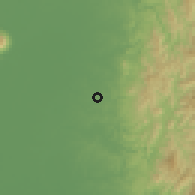Shaded relief of the 59 km around San Ildefonso, drawn from the GMTED2010 grid