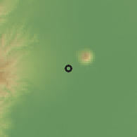 Shaded relief of the 59 km around San Ildefonso, drawn from the GMTED2010 grid
