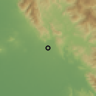 Shaded relief of the 59 km around San Jose, drawn from the GMTED2010 grid