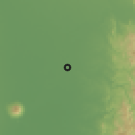 Shaded relief of the 59 km around San Leonardo, drawn from the GMTED2010 grid