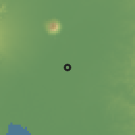 Shaded relief of the 59 km around San Luis, drawn from the GMTED2010 grid