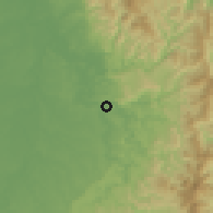 Shaded relief of the 59 km around San Mariano, drawn from the GMTED2010 grid