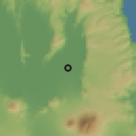 Shaded relief of the 59 km around Santa Cruz, drawn from the GMTED2010 grid