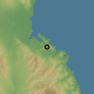 Shaded relief of the 60 km around Santa Maria, drawn from the GMTED2010 grid