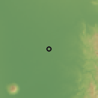 Shaded relief of the 59 km around Santa Rosa, drawn from the GMTED2010 grid