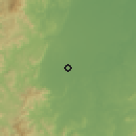 Shaded relief of the 59 km around Santiago, drawn from the GMTED2010 grid