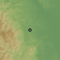 Shaded relief of the 60 km around Santiago, drawn from the GMTED2010 grid
