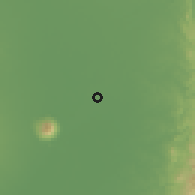 Shaded relief of the 59 km around Santo Cristo, drawn from the GMTED2010 grid