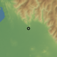 Shaded relief of the 59 km around Santo Domingo, drawn from the GMTED2010 grid