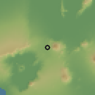 Shaded relief of the 59 km around Santo Tomas, drawn from the GMTED2010 grid