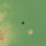 Shaded relief of the 59 km around San Vicente, drawn from the GMTED2010 grid
