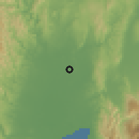 Shaded relief of the 60 km around Saug, drawn from the GMTED2010 grid