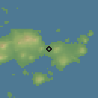 Shaded relief of the 60 km around Seit, drawn from the GMTED2010 grid
