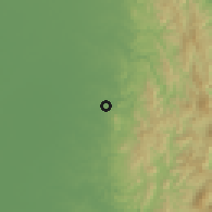 Shaded relief of the 59 km around Sibul, drawn from the GMTED2010 grid