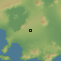 Shaded relief of the 59 km around Silangan, drawn from the GMTED2010 grid