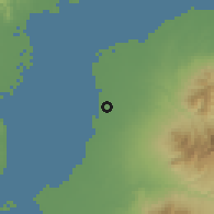 Shaded relief of the 60 km around Silay, drawn from the GMTED2010 grid