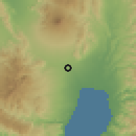 Shaded relief of the 60 km around Silway, drawn from the GMTED2010 grid