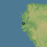 Shaded relief of the 60 km around Sipalay, drawn from the GMTED2010 grid
