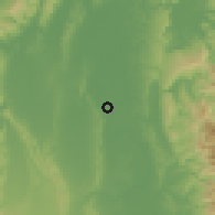 Shaded relief of the 59 km around Solana, drawn from the GMTED2010 grid