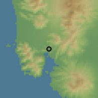 Shaded relief of the 59 km around Subic, drawn from the GMTED2010 grid