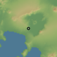Shaded relief of the 59 km around Subic, drawn from the GMTED2010 grid