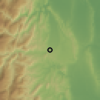 Shaded relief of the 59 km around Tabuk, drawn from the GMTED2010 grid