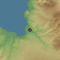 Shaded relief of the 60 km around Tagoloan, drawn from the GMTED2010 grid