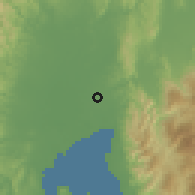 Shaded relief of the 60 km around Tagum, drawn from the GMTED2010 grid