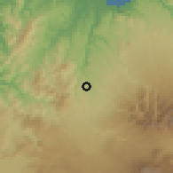 Shaded relief of the 60 km around Talakag, drawn from the GMTED2010 grid