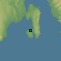Shaded relief of the 60 km around Talicod, drawn from the GMTED2010 grid