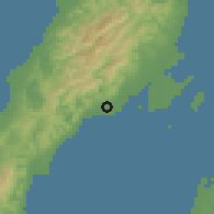 Shaded relief of the 60 km around Talisay, drawn from the GMTED2010 grid