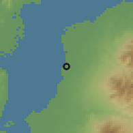 Shaded relief of the 60 km around Talisay, drawn from the GMTED2010 grid