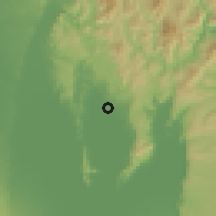 Shaded relief of the 59 km around Tanay, drawn from the GMTED2010 grid
