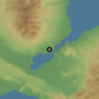 Shaded relief of the 60 km around Tangub, drawn from the GMTED2010 grid