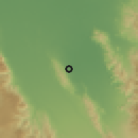 Shaded relief of the 60 km around Tantangan, drawn from the GMTED2010 grid
