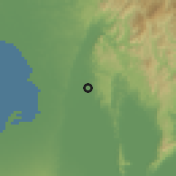 Shaded relief of the 59 km around Taytay, drawn from the GMTED2010 grid