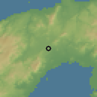 Shaded relief of the 60 km around Titay, drawn from the GMTED2010 grid