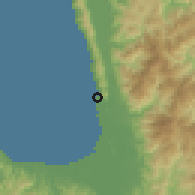 Shaded relief of the 60 km around Tubay, drawn from the GMTED2010 grid