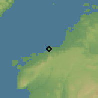 Shaded relief of the 60 km around Tubigon, drawn from the GMTED2010 grid