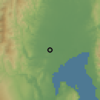 Shaded relief of the 60 km around Tubod, drawn from the GMTED2010 grid