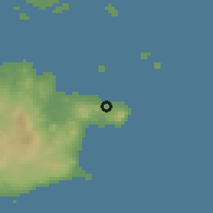 Shaded relief of the 60 km around Tuburan, drawn from the GMTED2010 grid