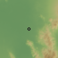 Shaded relief of the 60 km around Tulunan, drawn from the GMTED2010 grid